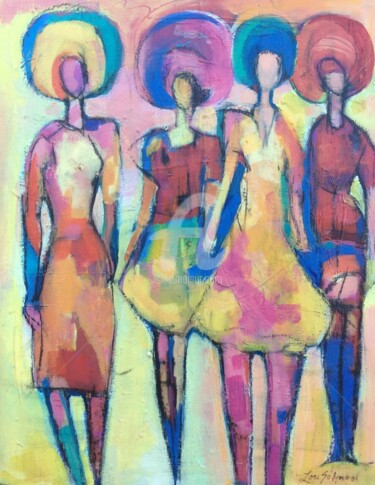 Pintura intitulada "Triad Bathers" por Lori Solymosi, Obras de arte originais, Acrílico