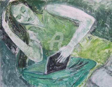 "Woman Reading" başlıklı Baskıresim Lori Solymosi tarafından, Orijinal sanat, Kaligrafi