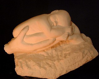 Sculpture titled "le cycle" by Lorus, Original Artwork, Plaster