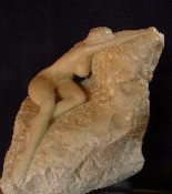 Sculpture titled "attend et reve" by Lorus, Original Artwork, Stone