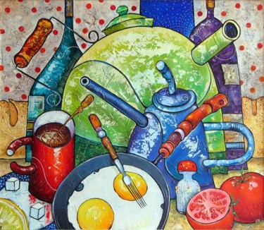 Картина под названием "Завтрак оптимиста" - Grigory Losev, Подлинное произведение искусства