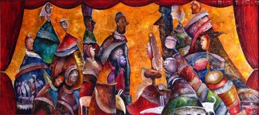 Картина под названием "Театр истуканов" - Grigory Losev, Подлинное произведение искусства
