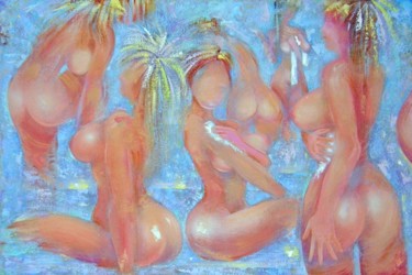 Картина под названием "Женская сборная ком…" - Grigory Losev, Подлинное произведение искусства