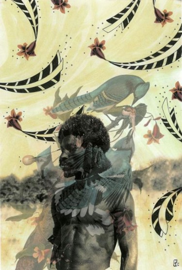 Collages intitulée "African Beauty 2" par Lost Beauty, Œuvre d'art originale
