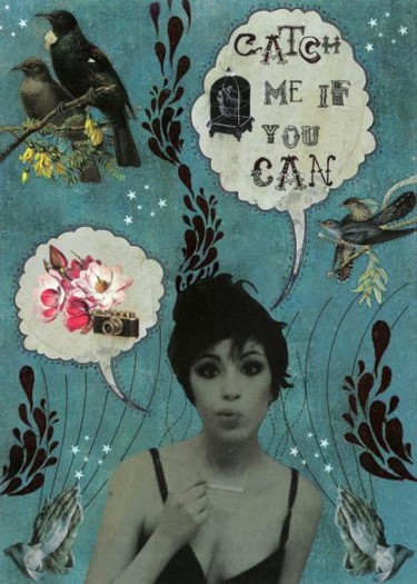 Collages intitulée "Catch me if you can" par Lost Beauty, Œuvre d'art originale