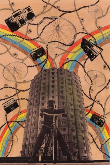 Collages titled "Ghetto Blaster" by Lost Beauty, Original Artwork