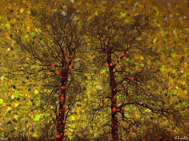 Arte digital titulada "Trees in Yellow" por Lothar Boris Piltz, Obra de arte original, Pintura Digital