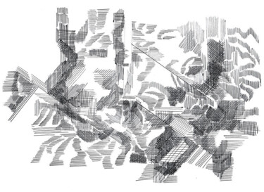 Zeichnungen mit dem Titel "no machine  16 / 24" von Lothar Neumann, Original-Kunstwerk, Kugelschreiber