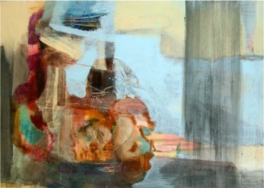 Painting titled "untitled (curtain)" by Lothar Neumann, Original Artwork