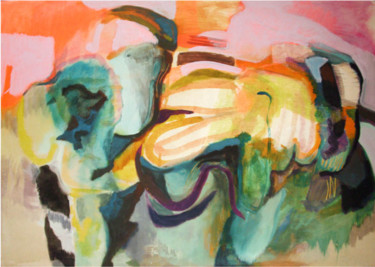 Malerei mit dem Titel "OUTSIDE" von Lothar Neumann, Original-Kunstwerk, Acryl