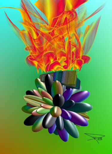 Digitale Kunst mit dem Titel "Josaphat . 99. Bloc…" von Lotus20artabstrait, Original-Kunstwerk, Digitale Malerei