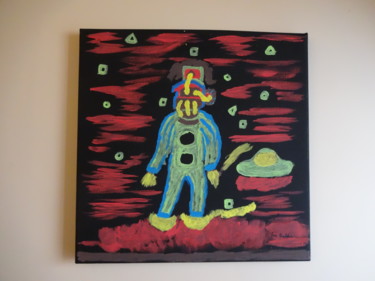 Painting titled "alien-android-with-…" by Lou Baldin, Original Artwork