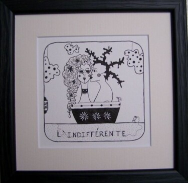 Peinture intitulée "L'indifférente" par Lou Kat, Œuvre d'art originale, Huile