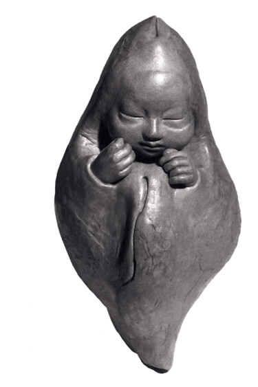 Sculpture intitulée "Bébé-graine 6" par Lou Perdu, Œuvre d'art originale