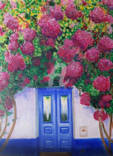 Pintura intitulada "Porta florida" por Loubarca, Obras de arte originais, Acrílico