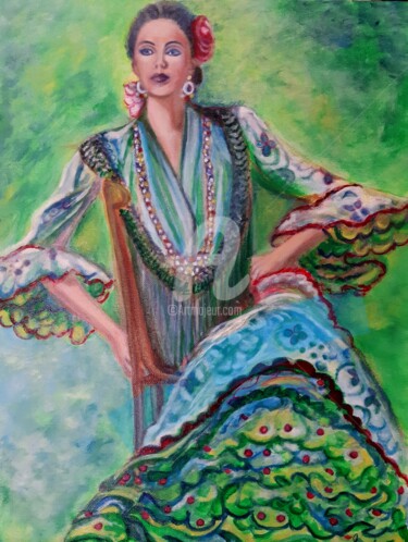 "Flamencura" başlıklı Tablo Loubarca tarafından, Orijinal sanat, Petrol