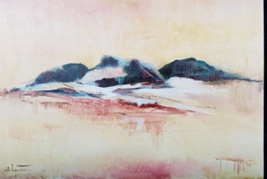 Peinture intitulée "Desert Rouge" par Arlette Loubet, Œuvre d'art originale, Huile