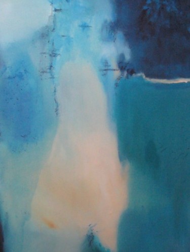 Peinture intitulée "Triptyque Bleu III" par Arlette Loubet, Œuvre d'art originale, Huile