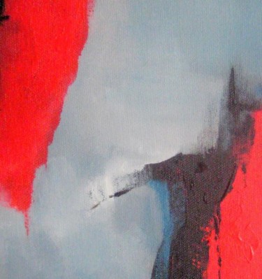 Peinture intitulée "Carré Rouge" par Arlette Loubet, Œuvre d'art originale, Huile
