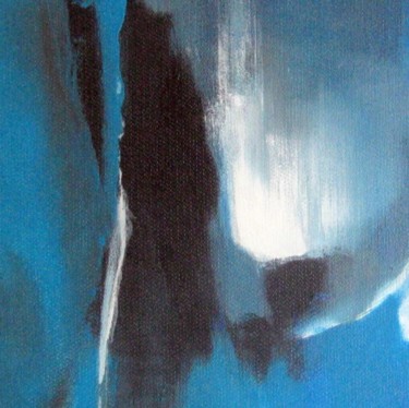 Schilderij getiteld "Carré Bleu" door Arlette Loubet, Origineel Kunstwerk, Acryl