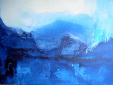 Peinture intitulée "Vague Bleue" par Arlette Loubet, Œuvre d'art originale, Huile