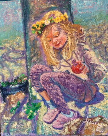 Pintura intitulada "Marie" por Loudmila Harscouet, Obras de arte originais, Óleo