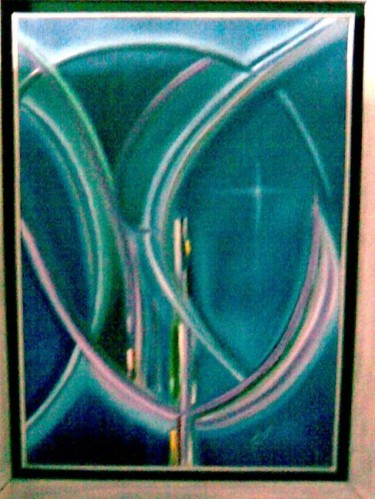 Peinture intitulée "Muse Bleue" par Abderahmane Louidani, Œuvre d'art originale