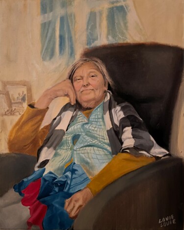 Pintura titulada "Grandma" por Louie Louie, Obra de arte original, Oleo Montado en Bastidor de camilla de madera
