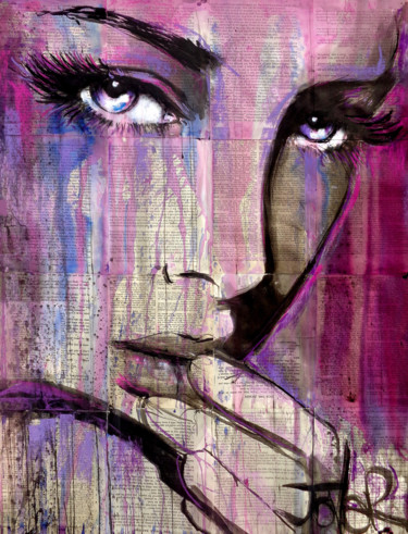 Drawing titled "PURPLE DAYS" by Loui Jover, Original Artwork, Ink