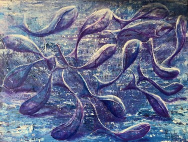 Peinture intitulée "spermatos" par Michel, Œuvre d'art originale, Acrylique