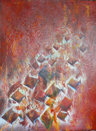 Malerei mit dem Titel "les rectangles" von Michel, Original-Kunstwerk, Acryl