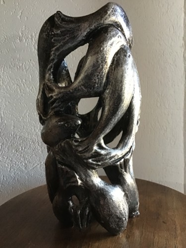 Sculpture titled "Méli-mélo" by Michel, Original Artwork, Clay