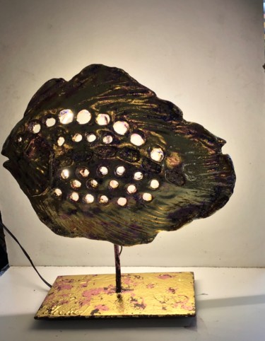 Sculpture titled "Poissons lumineux" by Michel, Original Artwork, Ceramics