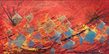 Malerei mit dem Titel "Triangles" von Michel, Original-Kunstwerk, Acryl