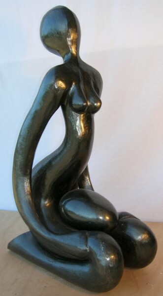 Sculptuur getiteld "Maternité" door Louis Brachet, Origineel Kunstwerk, Metalen
