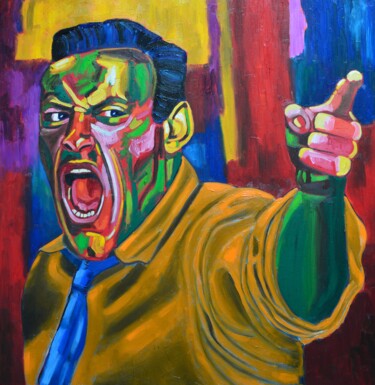 Painting titled "Rage" by Louis Carcassonne, Original Artwork, Oil