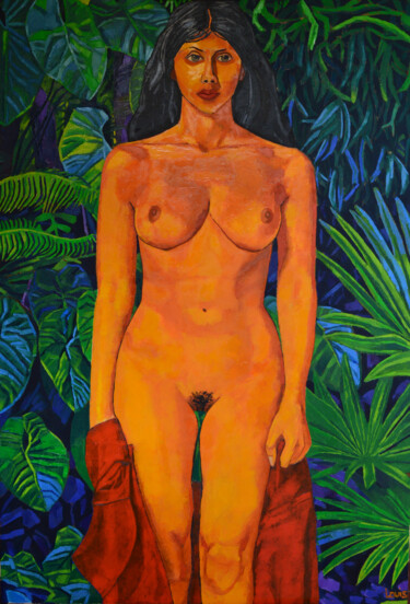 Peinture intitulée "Grand nu" par Louis Carcassonne, Œuvre d'art originale, Huile