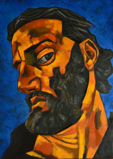 Painting titled "Self-portrait(2)" by Louis Carcassonne, Original Artwork, Oil