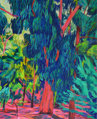Painting titled "Eucalyptus" by Louis Carcassonne, Original Artwork, Oil
