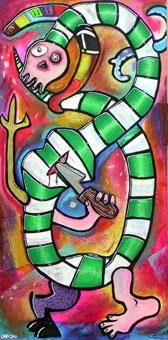 Pintura titulada "le serpent de samba" por Louis Danjou, Obra de arte original