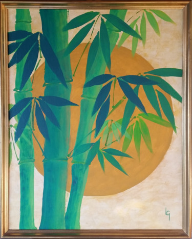 Malerei mit dem Titel "Bambous chinois" von Louis Garcia, Original-Kunstwerk, Pigmente