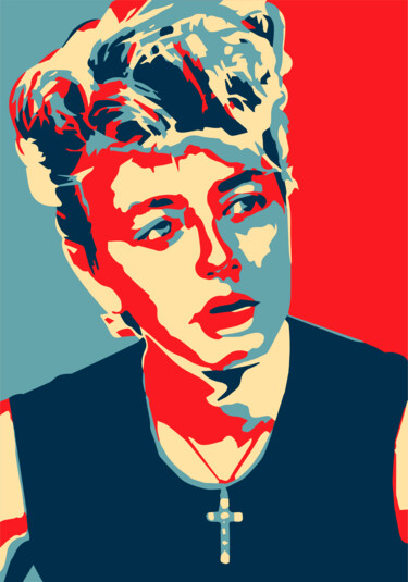 Digital Arts titled "Brian Setzer" by Louis Garcia, Original Artwork, 2D Digital Work