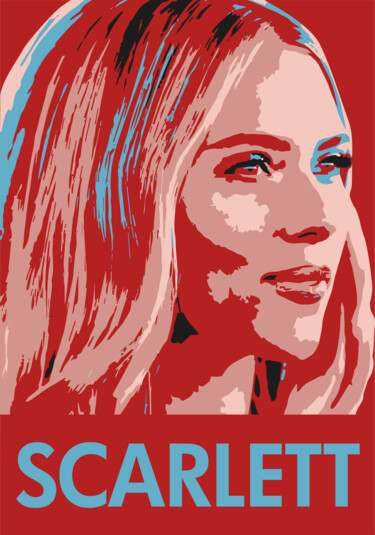 Arts numériques intitulée "Scarlett Johansson" par Louis Garcia, Œuvre d'art originale, Travail numérique 2D