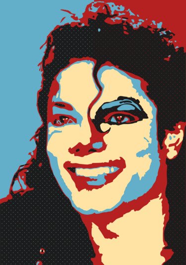 Arte digital titulada "Michael Jackson" por Louis Garcia, Obra de arte original, Trabajo Digital 2D