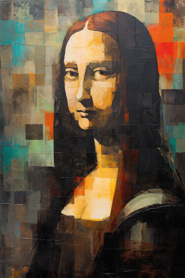 Digitale Kunst getiteld "Monna Lisa 2" door Louis Garcia, Origineel Kunstwerk, AI gegenereerde afbeelding