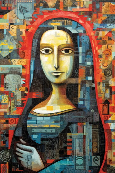 Digitale Kunst mit dem Titel "Monna Lisa 3" von Louis Garcia, Original-Kunstwerk, KI-generiertes Bild