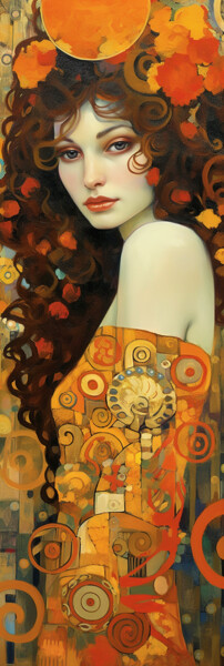 Digitale Kunst getiteld "FEMME STYLE 1900-4" door Louis Garcia, Origineel Kunstwerk, AI gegenereerde afbeelding