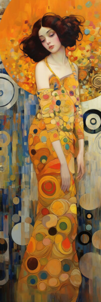 Digitale Kunst getiteld "FEMME STYLE 1900-5" door Louis Garcia, Origineel Kunstwerk, AI gegenereerde afbeelding