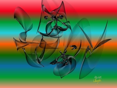 Digitale Kunst mit dem Titel "le chat le rat l'oi…" von Louis-Jean Braye, Original-Kunstwerk, Digitale Malerei