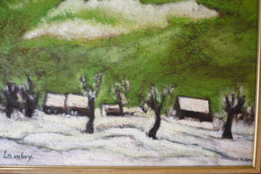 Schilderij getiteld "Winter" door Louis Lambry, Origineel Kunstwerk, Olie